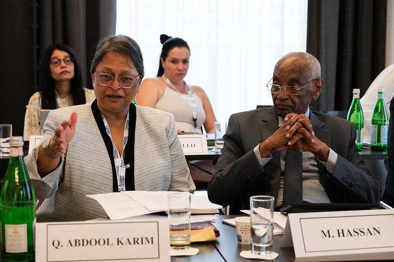 Quarraisha Abdool Karim and Mohamed Hassan at 2023 TWAS Council meeting. (Photo: G. Ortolani/TWAS)