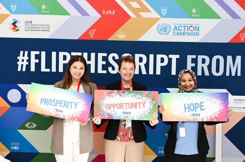 Left to right: Prativa Pandey, OWSD Early Career Fellow, Tonya Blowers, OWSD Programme Coordinator, and Fathiah Zakham OWSD-Elsevier Foundation 2020 Awardee, TWAS-Al-Kharafi Prize winner and Alumna of the TWAS Young Affiliates network (photo: G. Ortolani/TWAS)