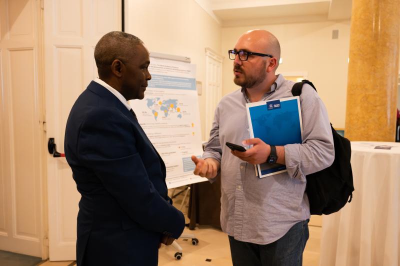 TWAS Executive Director Romain Murenzi being interviewed by a journalist (photo: G. Ortolani/TWAS)