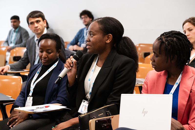 From left: Marie Fausta Dutuze, Faculty and One Health Thread Coordinator, Rwanda Institute for Conservation Agriculture, Rwanda; Delfina Fernandes Hlashwayo, Assistant lecturer and Researcher Faculty of Sciences, Eduardo Mondlane University, Mozambique; and Grace Gloria Akurut, Head, Molecular Biology Section, Uganda Wildlife Authority Diagnostic and Research Laboratory, Uganda. (Photo: G. Ortolani/TWAS)