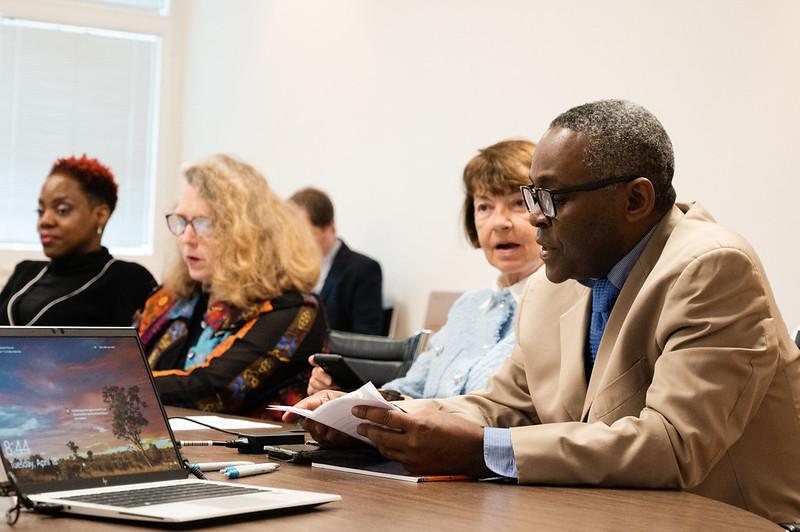 From right: TWAS Executive Director Romain Murenzi, IPCC Nobel Peace Prize 2007 winner Prof. Lučka Kajfež Bogataj, University of Ljubljana, Slovenia; Ylann Schemm, Executive Director of the Elsevier Foundation; and Ann-Murray Brown, The Hague Area, Netherlands and Kingston, Jamaica. (Photo: G. Ortolani/TWAS)