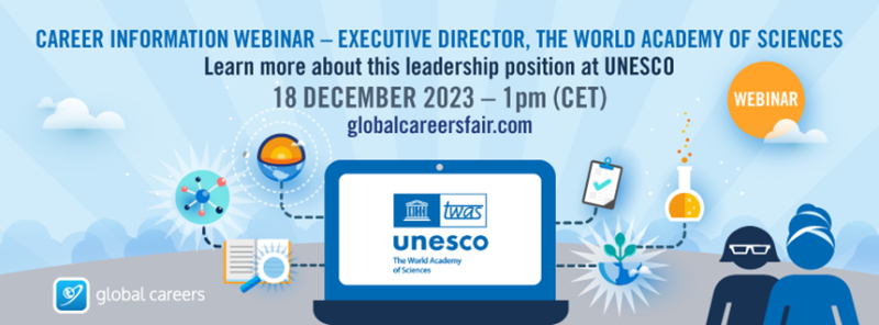 Global Careers UNESCO webinar for TWAS Executive Director. 